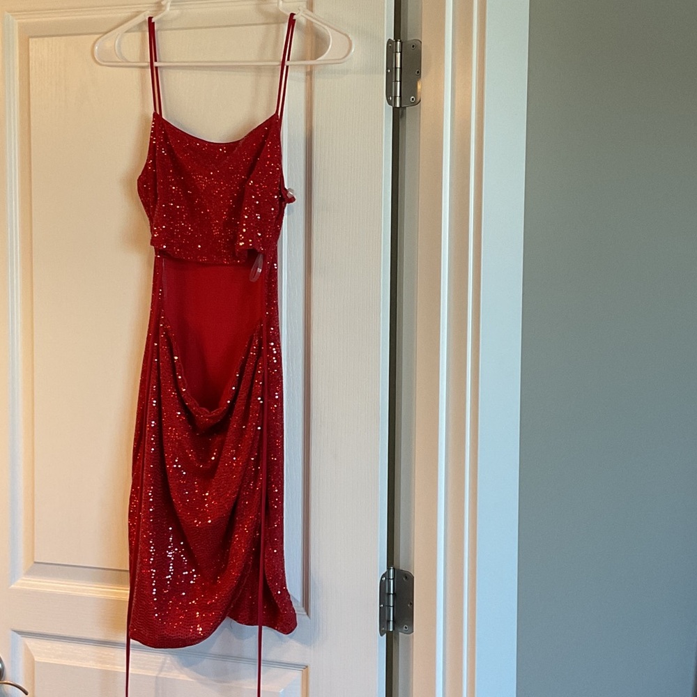 Elegant Red Sequin Dress